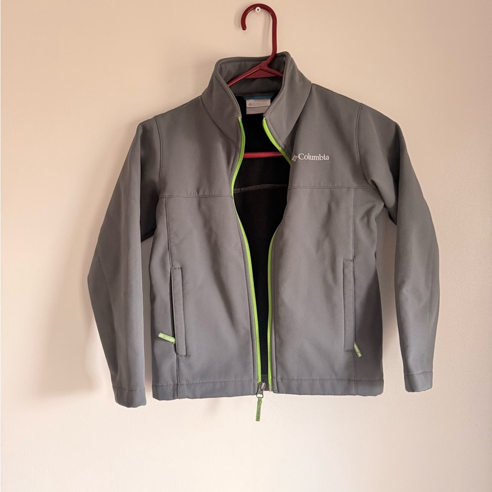 Columbia Boy’s Gray Performance Jacket with Green Accents